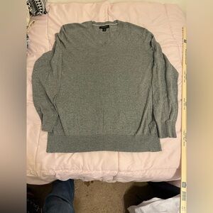 Banana Republic Charcoal Silk Linen V-Neck Sweater